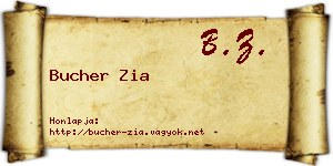 Bucher Zia névjegykártya